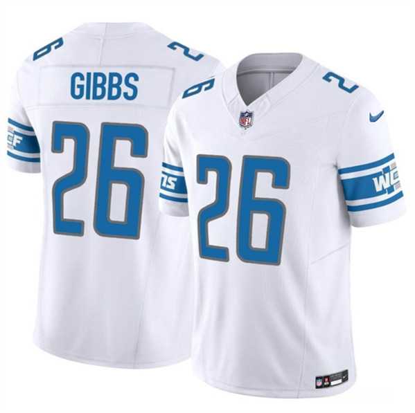 Men & Women & Youth Detroit Lions #26 Jahmyr Gibbs White 2023 F.U.S.E. Vapor Untouchable Limited Football Stitched Jersey